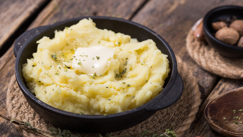 dish of seasoned mashed potatoes