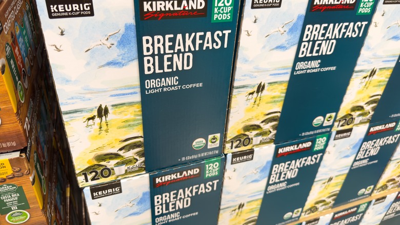 Boxes of Kirkland Green Mountain Coffee Roasters Keurig pods