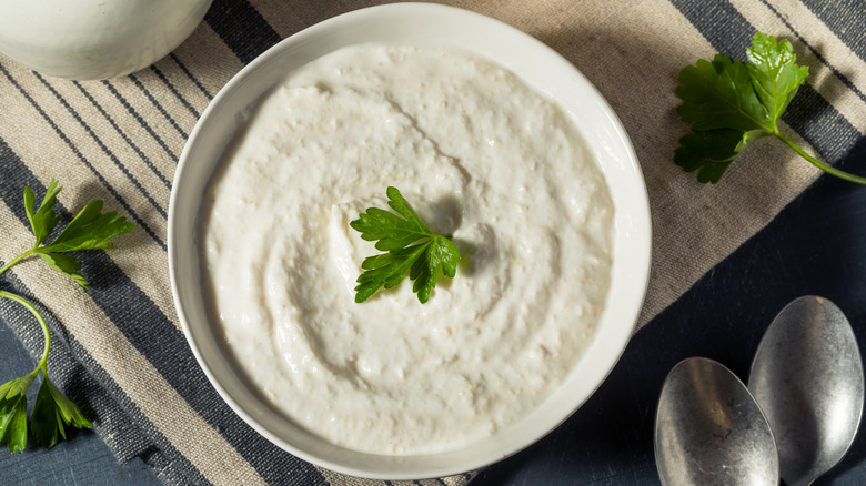 Bowl of horseradish sauce