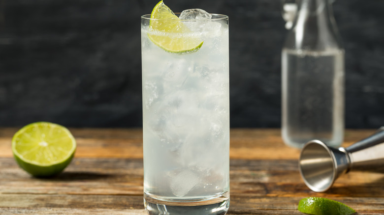 Ranch water cocktail with lime