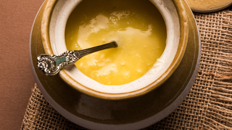 ghee in ceramic container