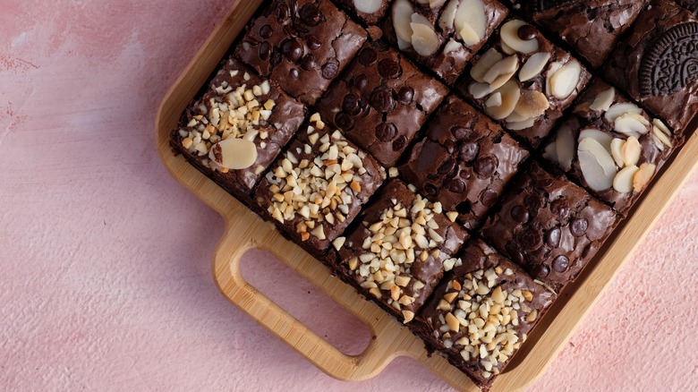 Intricate brownies in pan 