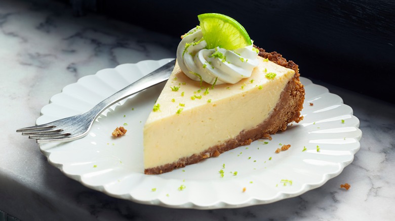 Key lime pie with whipped cream 