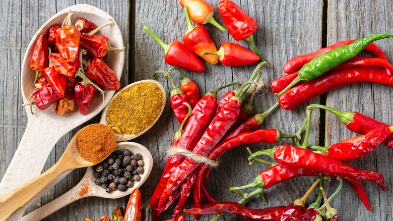 Chile peppers and spices