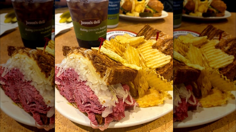 Jason's Deli Reuben sandwich meal