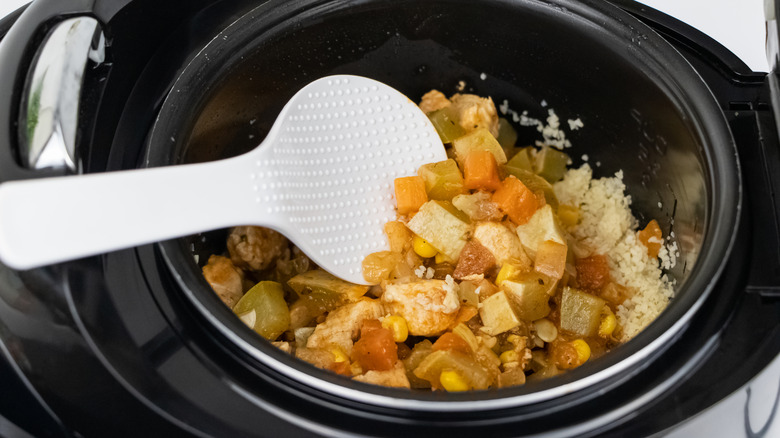 Vegetables and chicken in Instant Pot