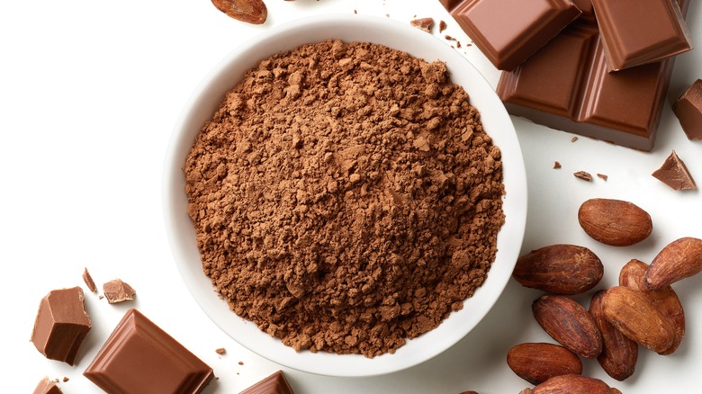 bowl of cocoa powder