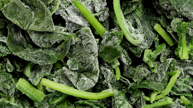 Frozen spinach leaves