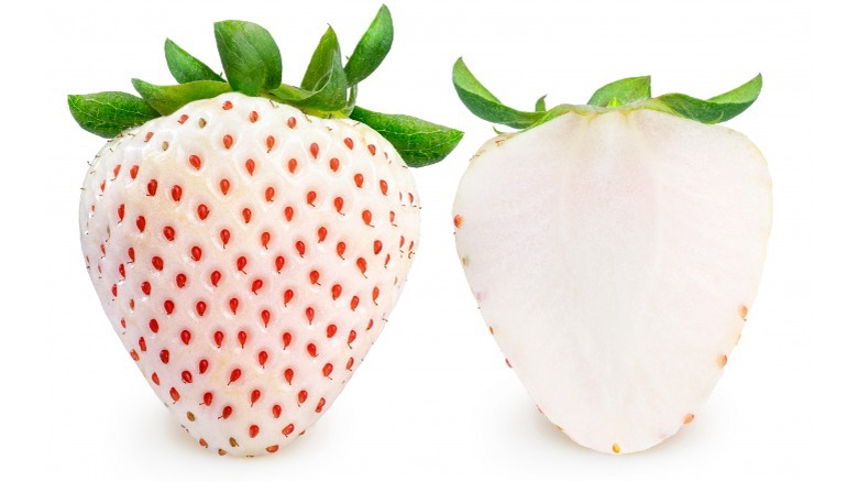 white strawberry cross section
