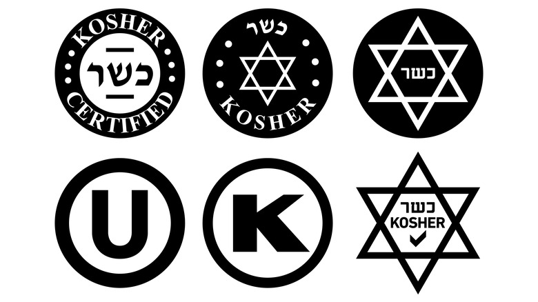 kosher food icon set