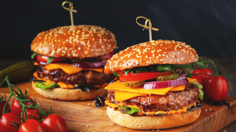 burgers ready to be served