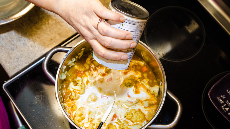 Cooking with canned coconut milk