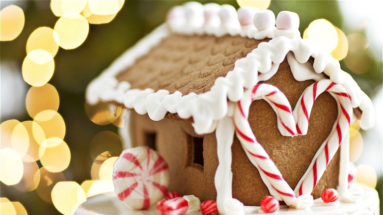 Gingerbread house with candy canes