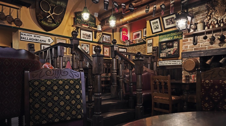 Inside a traditional Irish pub