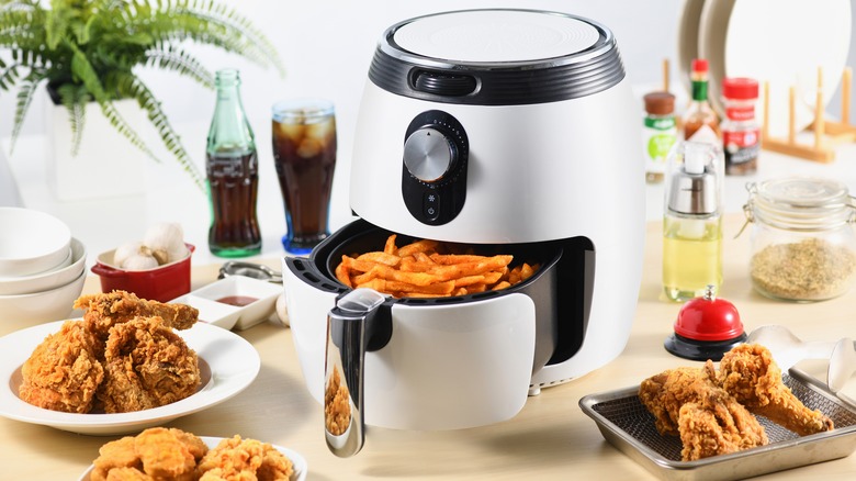 Air fryer on table 