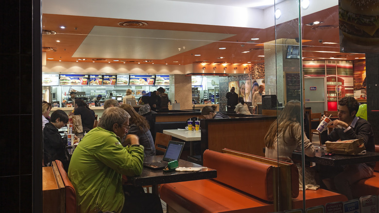 customers dining at McDonald's