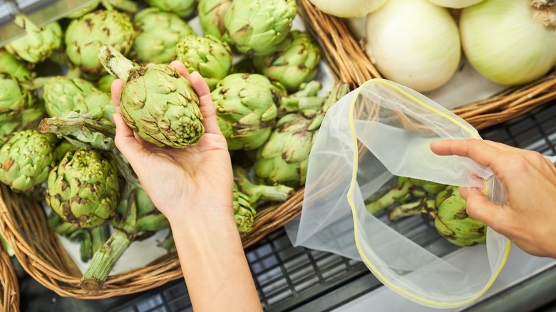 shopping for artichokes