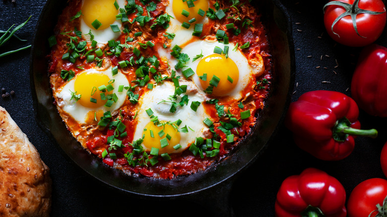 shakshuka and fresh bell peppers