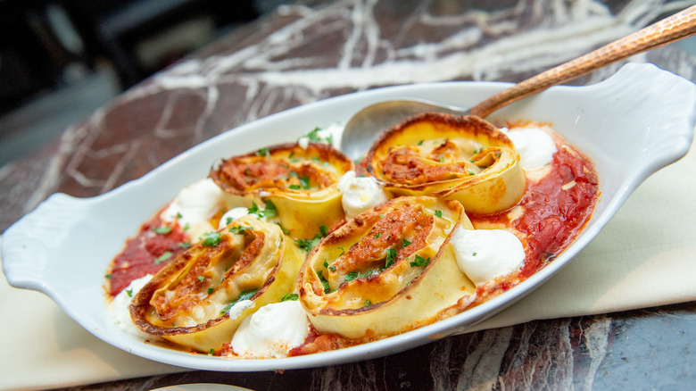 Close up of Italian food at Don Angie 