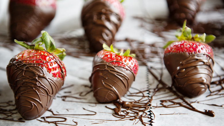 Homemade chocolate covered strawberries