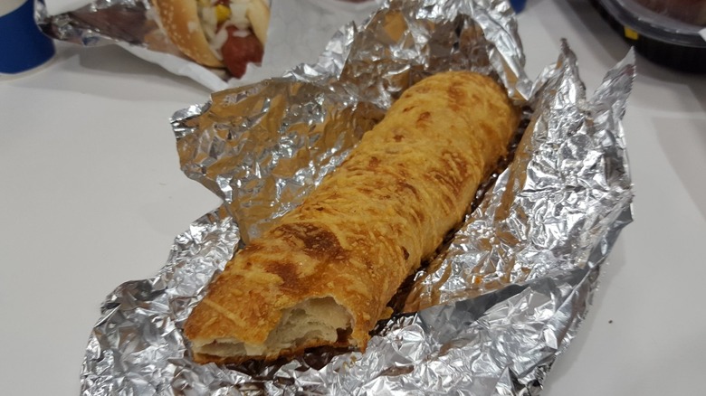 A pre-pandemic Costco chicken bake in foil