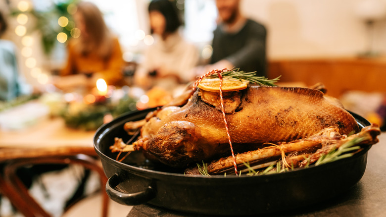 Whole goose roasted with herbs and citrus