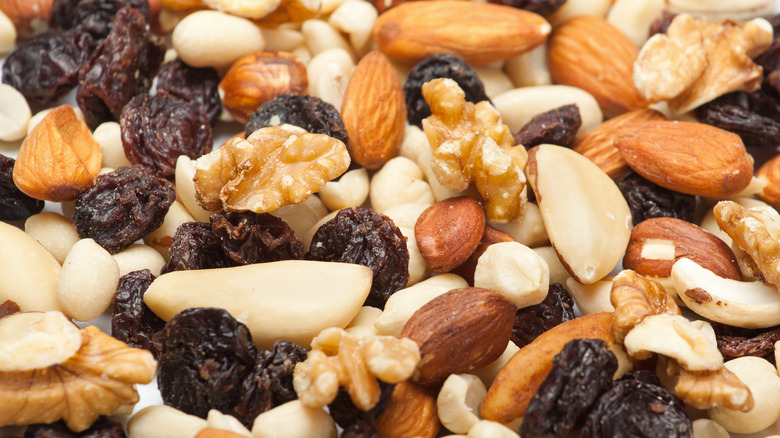 trail mix with nuts and dried fruit