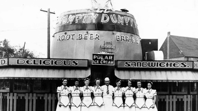 Vintage photo of Denver's Humpty Dumpty Barrel Drive In