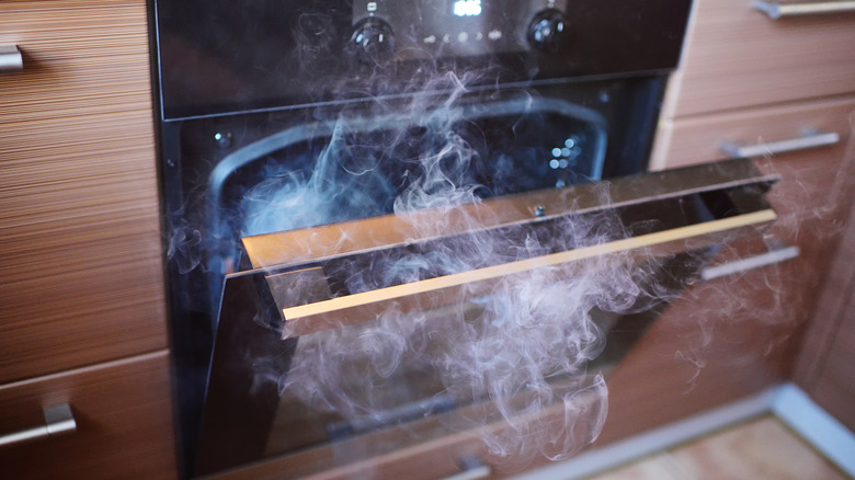 Smoke coming out of oven