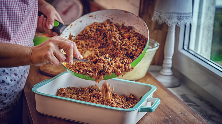 cooking ground beef