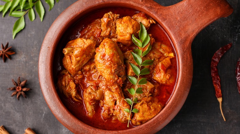 chicken tikka masala in a stone bowl