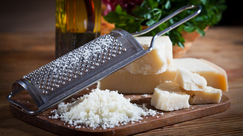 Grater and parmesan cheese