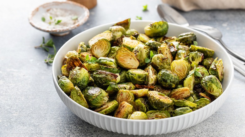 roasted brussels sprouts in a bowl