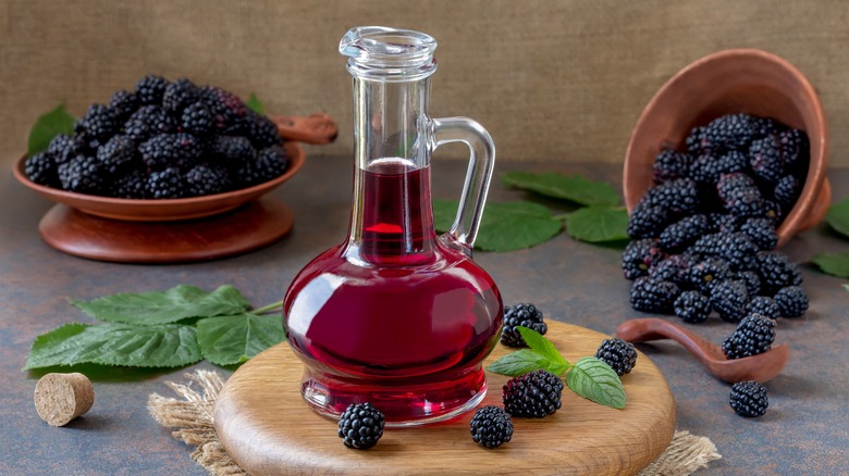 Red wine vinegar and berries