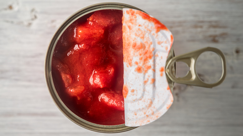 open can of diced tomatoes