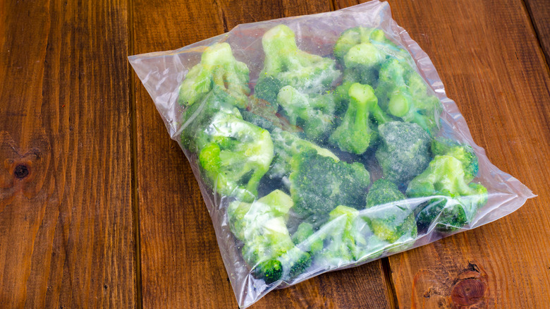 Sealed frozen broccoli