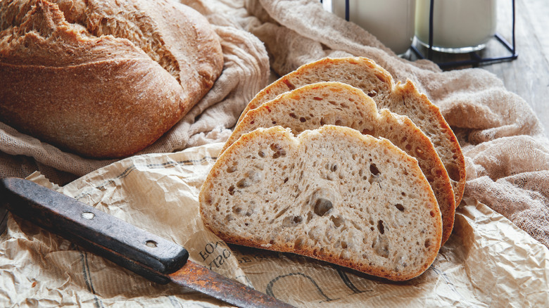 sliced homemade bread