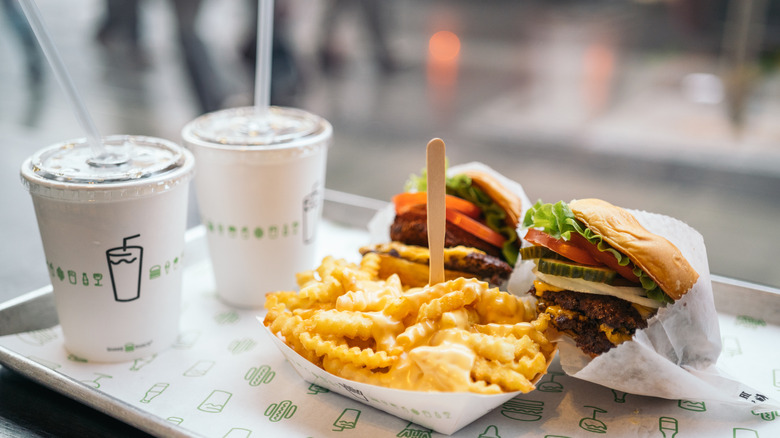 Shake Shack burger, fries, and milkshake