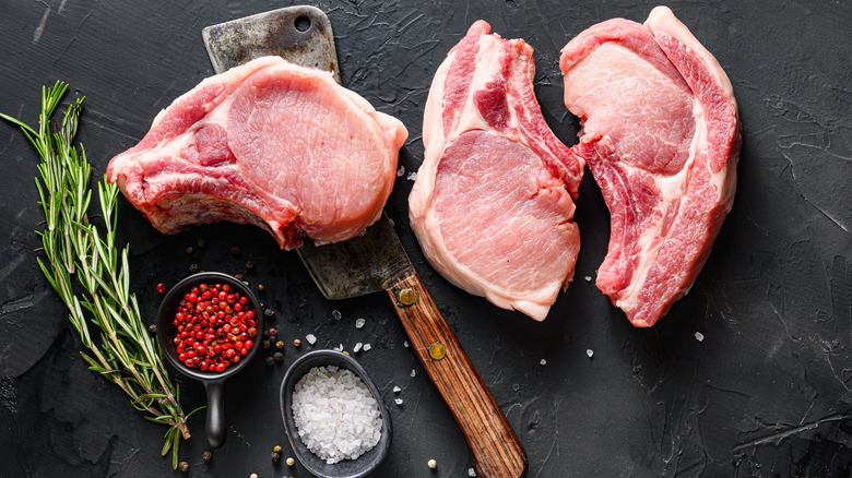 raw pork chops