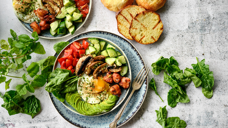 Salads in bowls