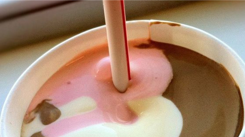 In-N-Out neapolitan milkshake