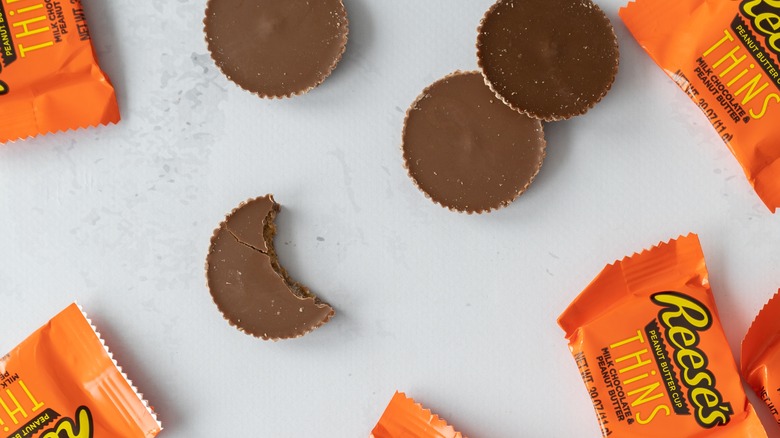 Reese's peanut butter cups on a table