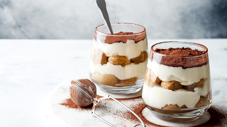 tiramisu in glasses