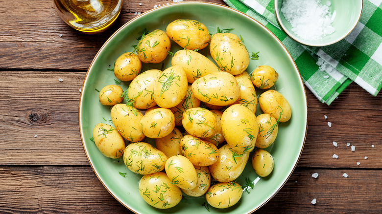 Boiled New Potatoes with Minty Herb Butter