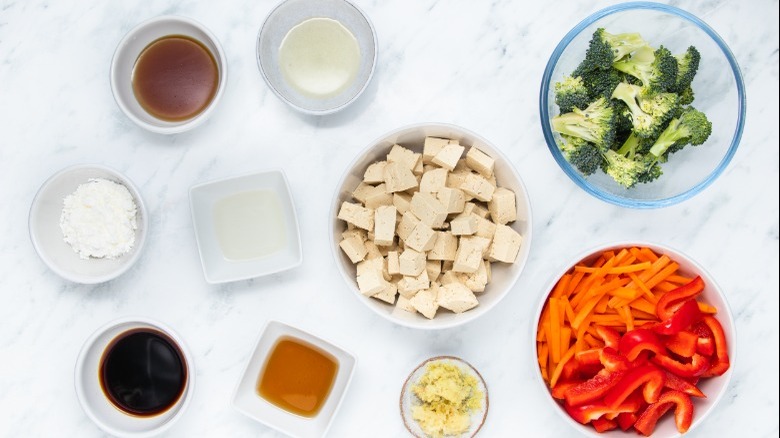 Tofu stir fry ingredients