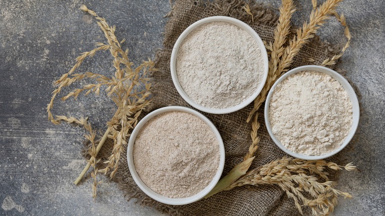 Three types of flour