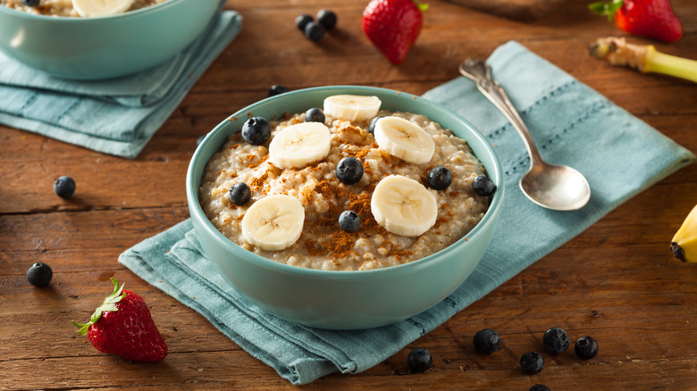 steel-cut oatmeal bowl with fruit