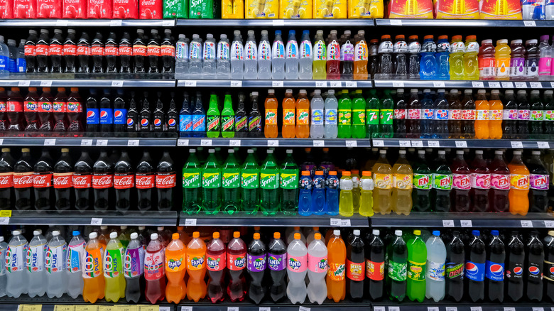 Sodas on shelving