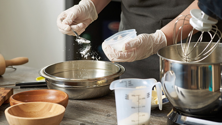 Chef cooking with egg white powder