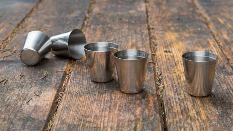 Stainless steel shot glasses